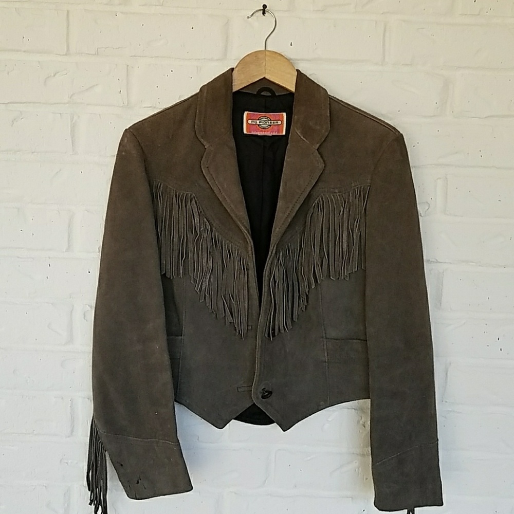 Vintage ms. Pioneer suede fringe jacket